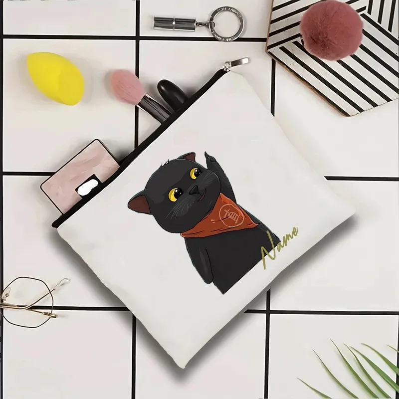 pochette de voyage personnalisée avec nom, pochette de maquillage pour mariage, pochette de maquillage pour fête, sac de maquillage en toile unique, organisateur de cadeaux pour femme