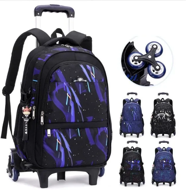 sac à dos à roulettes pour enfants, cartable d'école pour garçons avec roulettes, sac à bagages, sacs à roulettes pour l'école