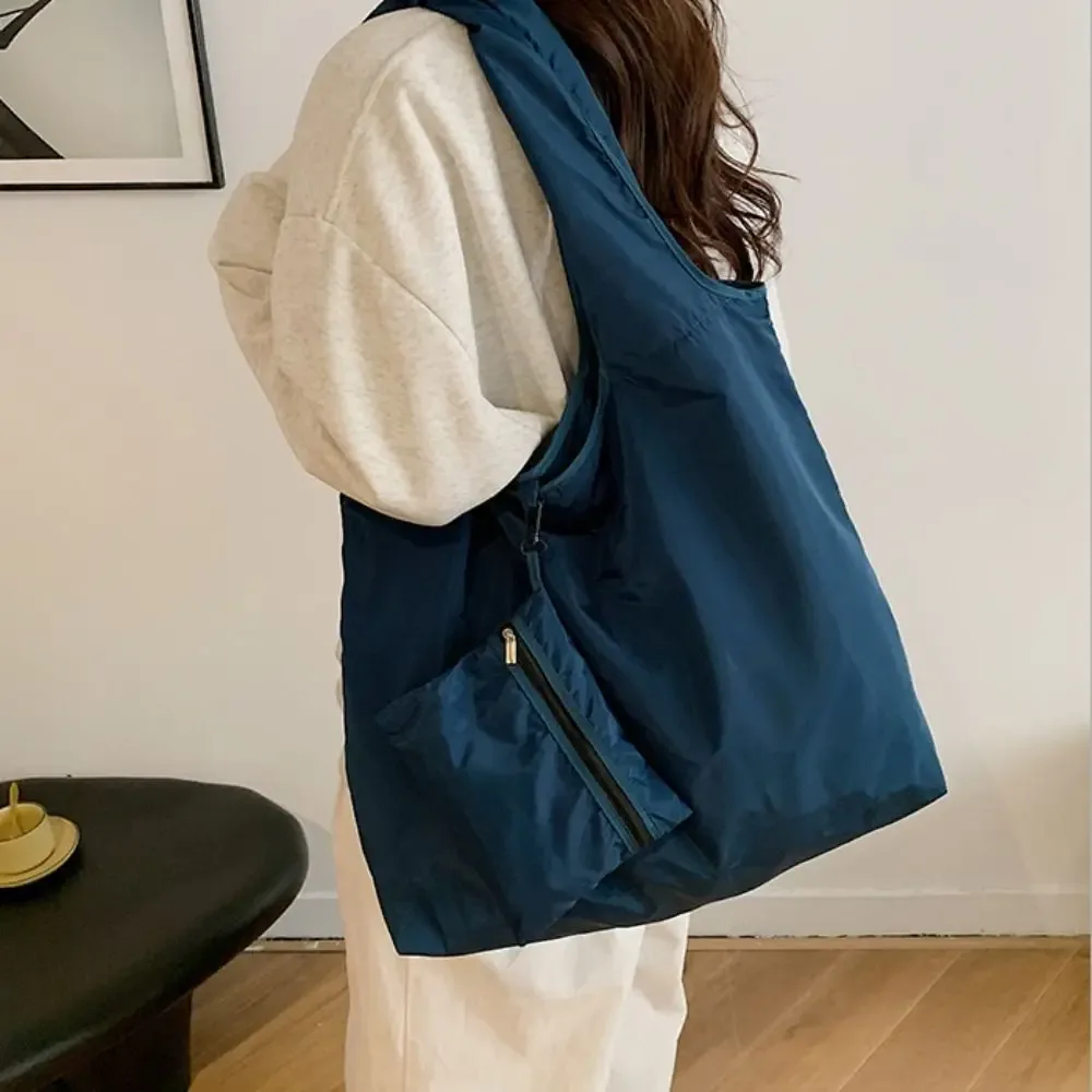 sac à main pliable ~ sac de shopping pliable, imperméable, écologique, sac à bandoulière de grande capacité