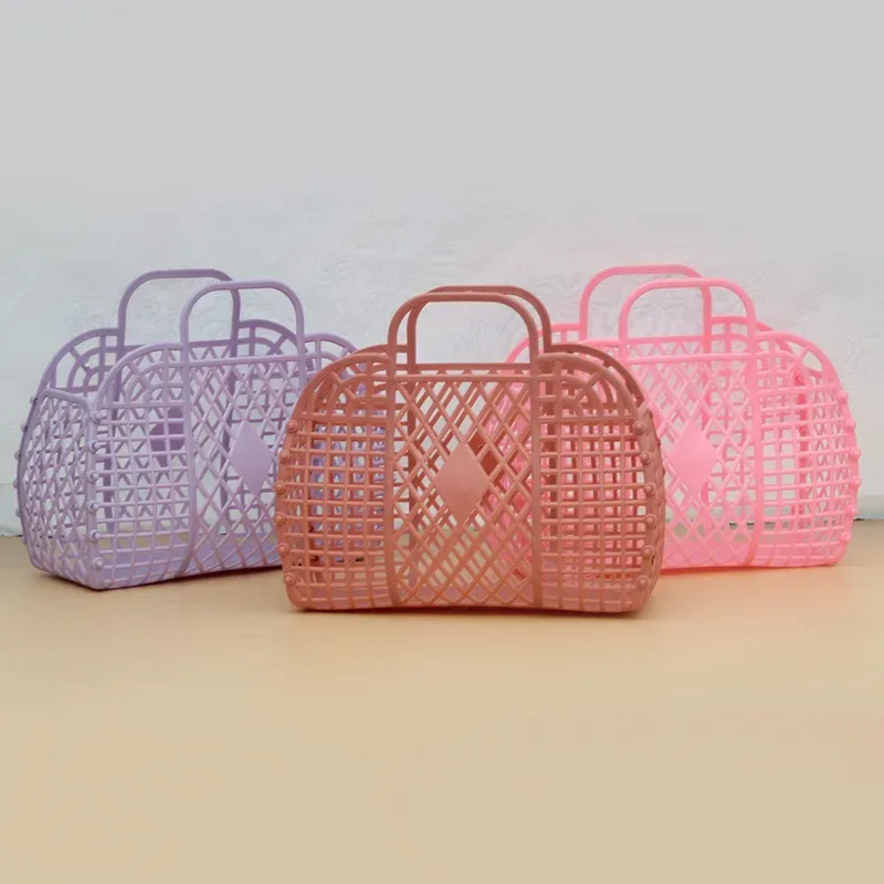 panier de douche amovible en plastique, sac de rangement creux pour salle de bain, panier de rangement pour la maison, sac de plage d'été