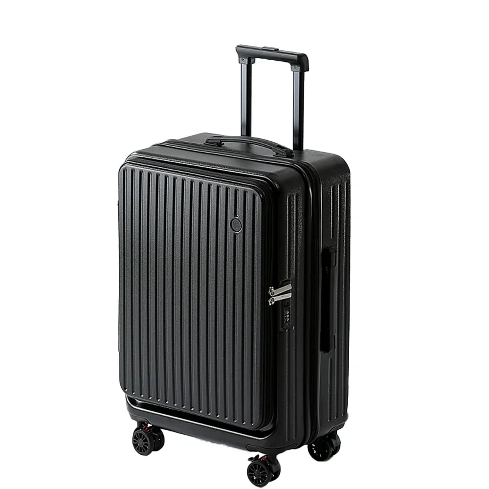 valise extensible multifonctionnelle à ouverture frontale avec porte-gobelet, bagage de grande capacité 360 °   roues amortissantes 20' 24' 28'