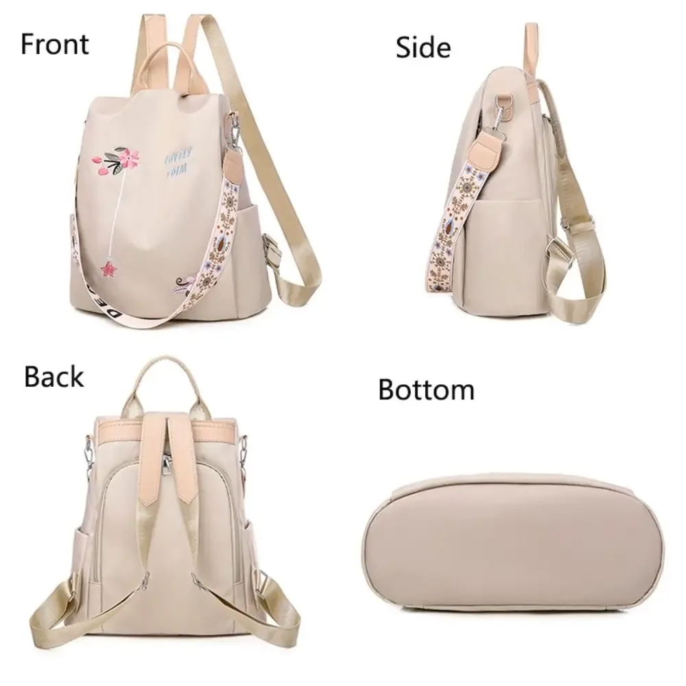 sac à dos oxford étanche pour femme, sac de broderie décontracté pour femme, grande capacité, sac à main de voyage, sacs à provisions, sac d'école, mode