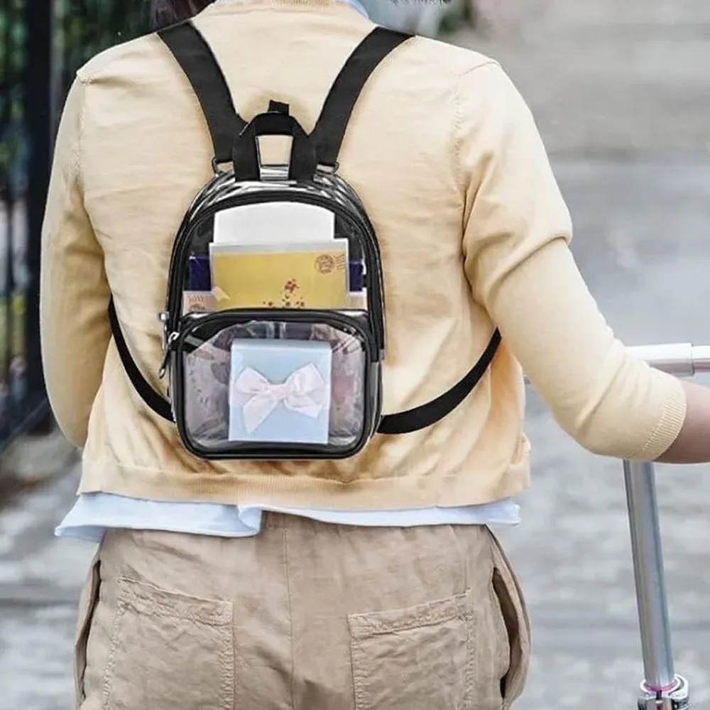 sac transparent en pvc pour hommes et femmes, mini sac à dos de voyage imperméable pour sports de plein air, sac de sport portable visible