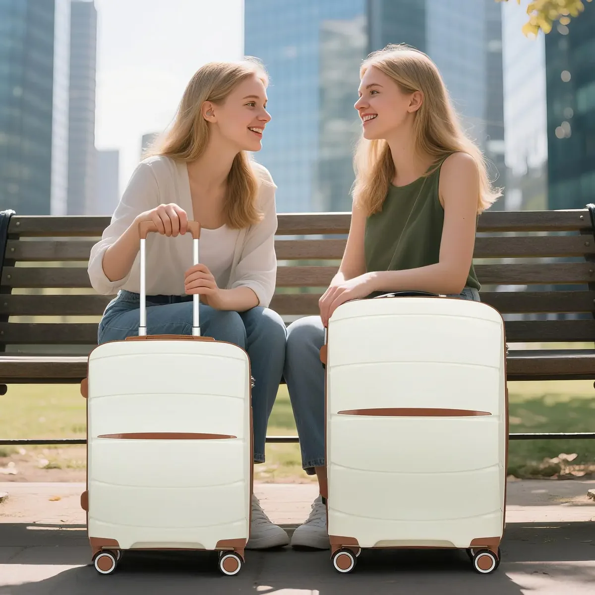 s/m/l kono valise à main légère en polypropylène 4 roues spinner chariot rigide et serrure tsa