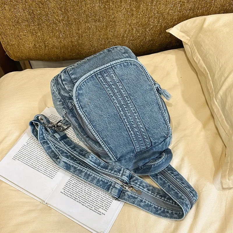 sac à bandoulière multifonctionnel en denim, sac à dos de haute qualité pour femmes, sacs messager décontractés polyvalents de grande capacité, nouveau