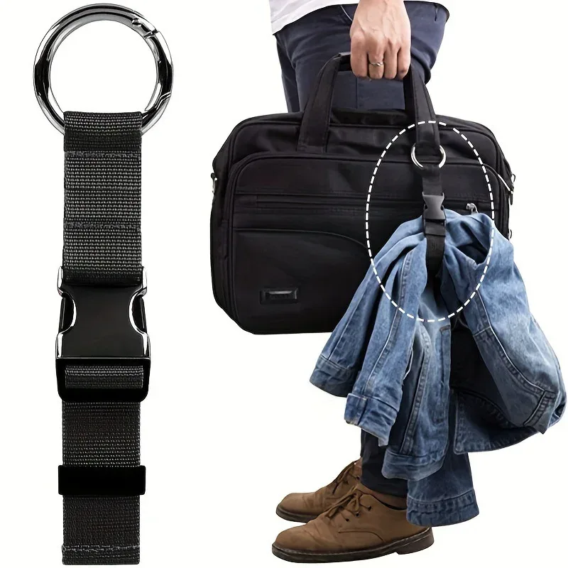 sangle fixation polyester noir boucle déverrouillage antivol transport voyage sac dos veste outils extérieur