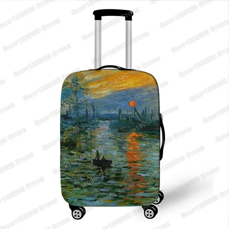 gustability-juste de valise de voyage pour femme, peinture à l'huile klimt, van gogh, nuit étoilée, housses avec housse anti-poussière élastique