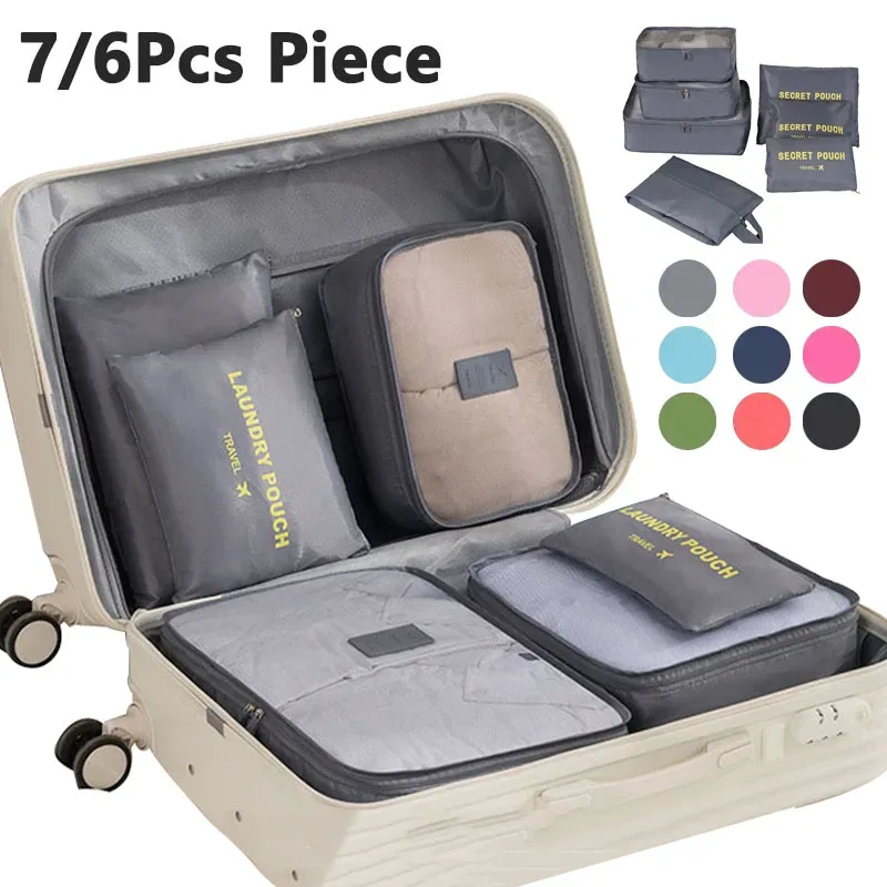 Organisateur Voyage Sac Rangement Nylon Translucide Gris Rose Bleu Grande Capacité Tri Chaussures Vêtements Transport