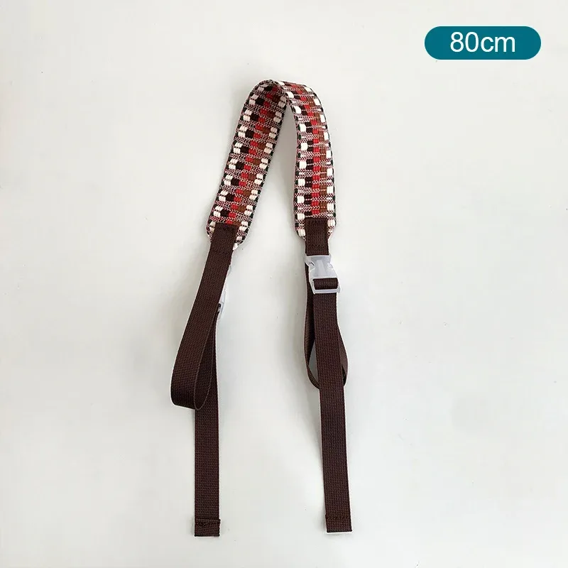 sangle de sac à bandoulière réglable en nylon brodé, bouton de traction, style sportif coloré, sangles d'extension de sac unisexe, accessoires de sac