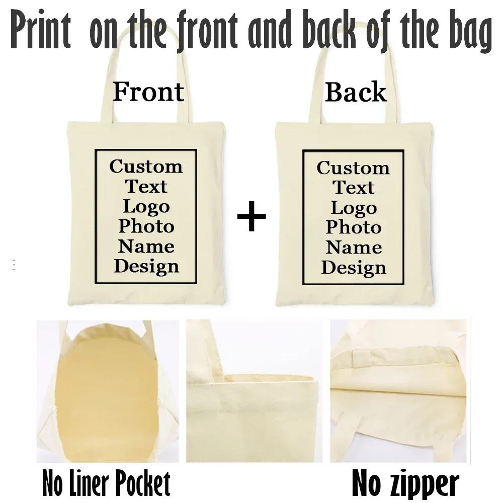 grand sac fourre-tout en toile avec logo imprimé personnalisé, nom de l'image, cadeau de demoiselle d'honneur personnalisé pour amis, shopping, plage, voyage, sacs à main