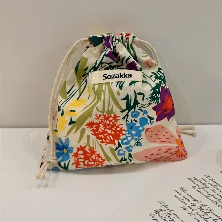 sac de rangement kawaii grill floral proximity wstring, sac à main cosmétique pour femmes, portefeuille de maquillage, petites poudres