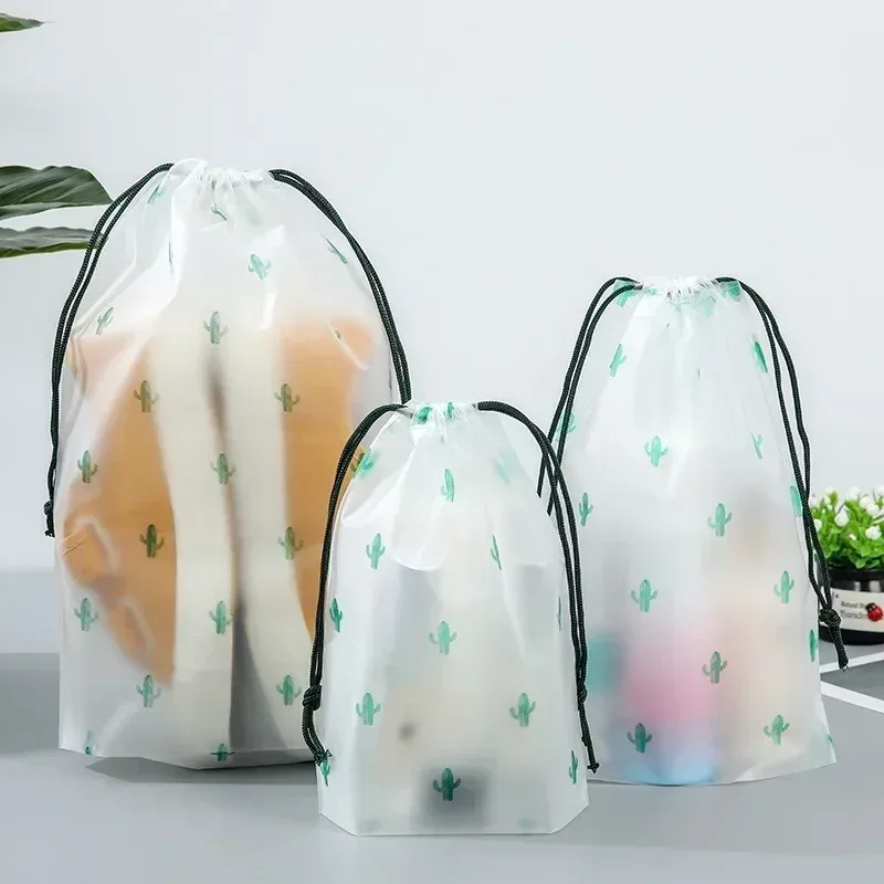 sac de rangement de voyage en plein air, mignon pvc étanche transparent conviviale ré, sac de proximité wstring, sac de toilette cosmétique portable, trousse de toilette, ensemble de 3 pièces