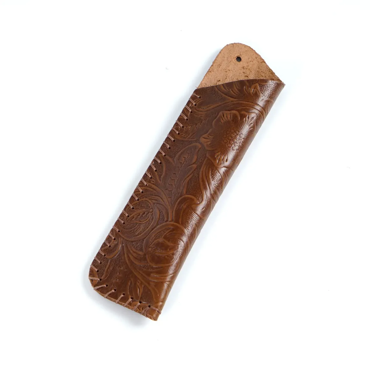 étui à stylos en cuir véritable fait main, cadeau créatif, style rétro simple et personnalisé, en cuir de vachette pleine fleur, housse de protection