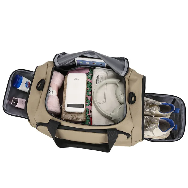 sac de sport triple avec logo, sac à dos double, sac à bandoulière, sac à main, image personnalisée, grande capacité, sac de voyage pour hommes et femmes
