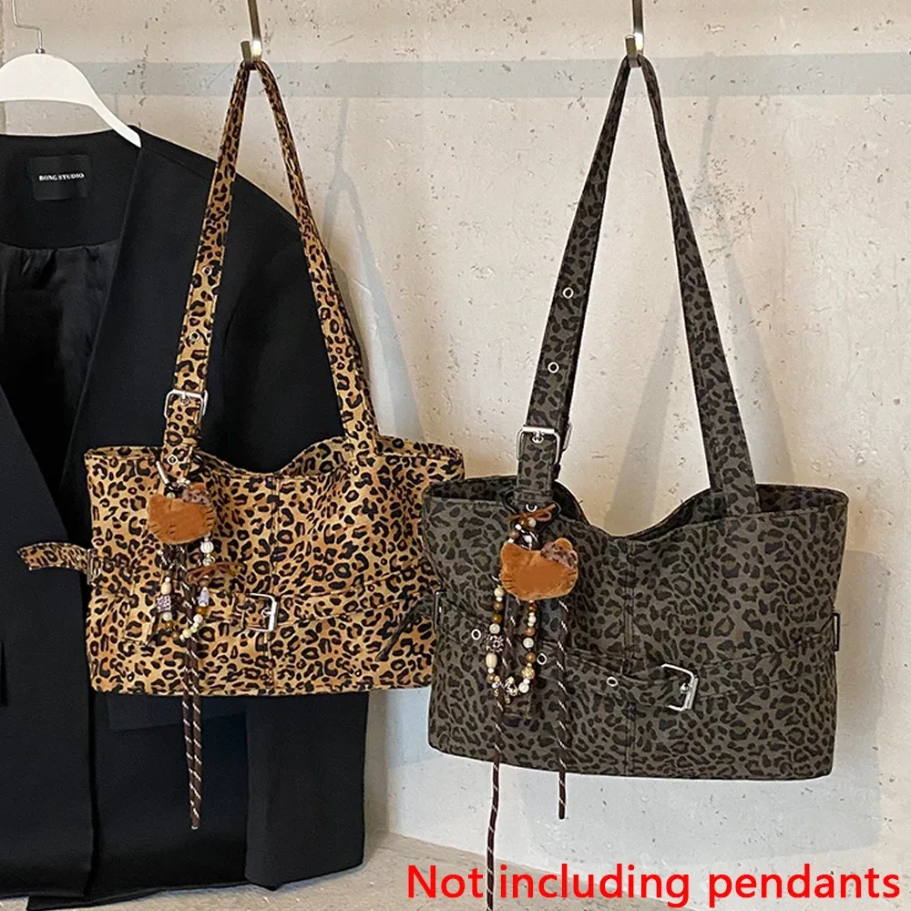 sac décontracté imprimé léopard pour femmes, grande capacité, nouveau sac à bandoulière léger et polyvalent, fourre-tout décontracté pour les déplacements