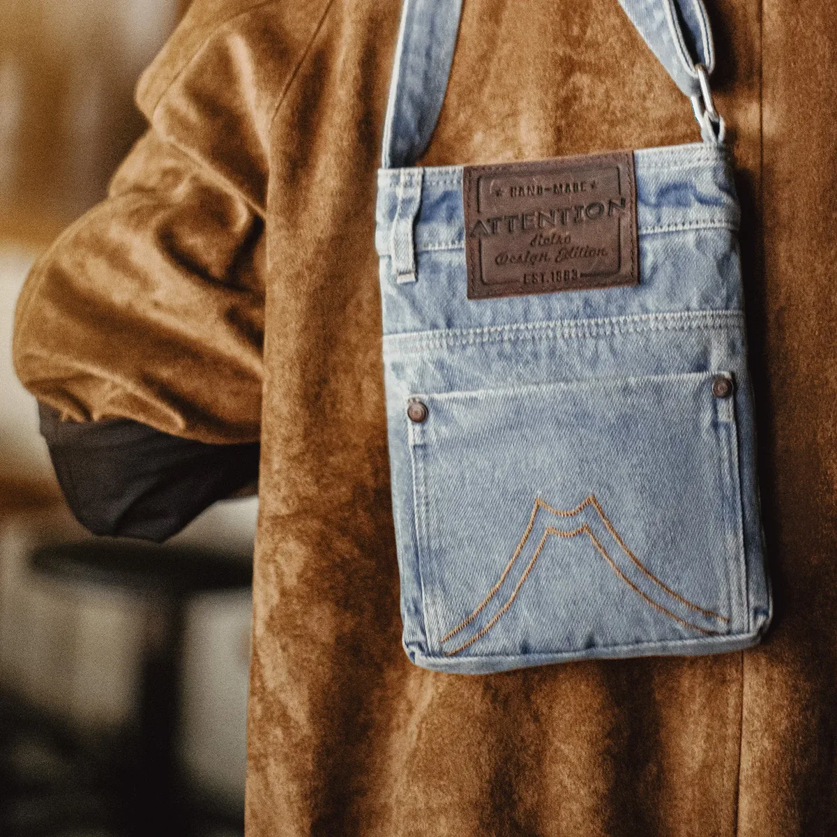 sac bandoulière en toile denim bleu délavé maden, sac messager unisexe, sac à bandoulière vintage pour les trajets quotidiens, sac à main et porte-monnaie