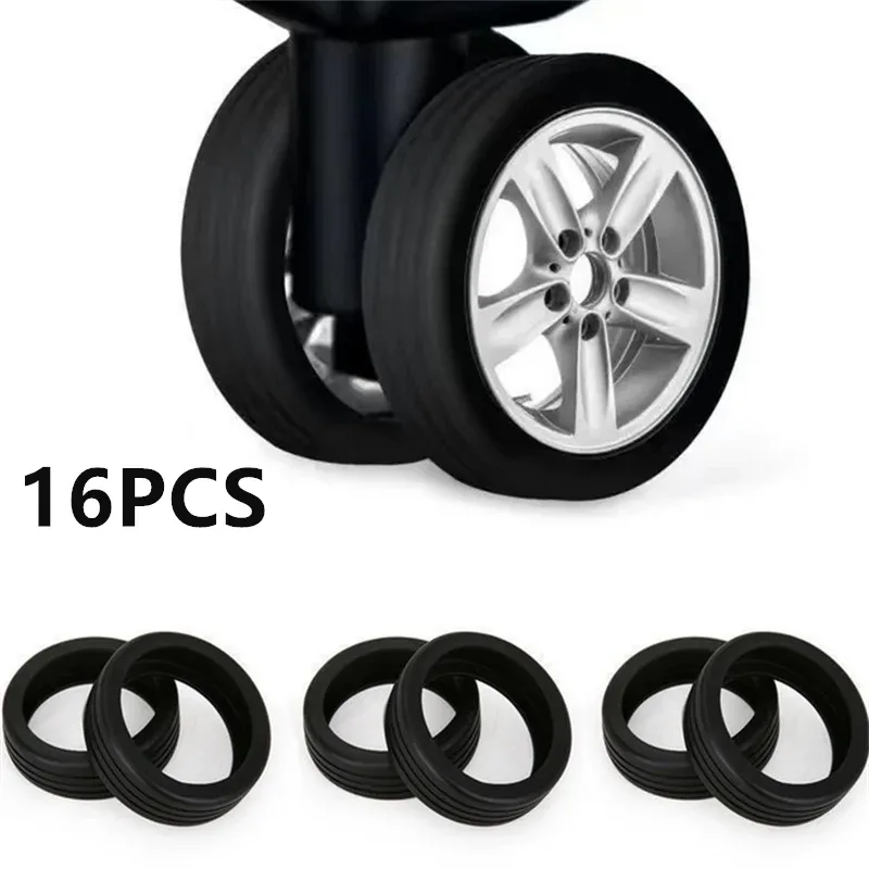 protecteur de roue en silicone pour bagages, réduction universelle du bruit, ensemble de 4/8/16 pièces, housse de protection de voyage pour roues de valise