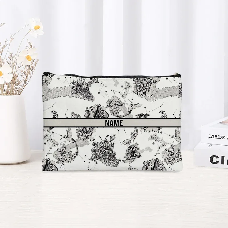 pochette de maquillage personnalisable pour femme, pochette de fête, pochette de mariage, pochette de voyage, trousse de maquillage en toile simple, organisateur, cadeaux pour femme
