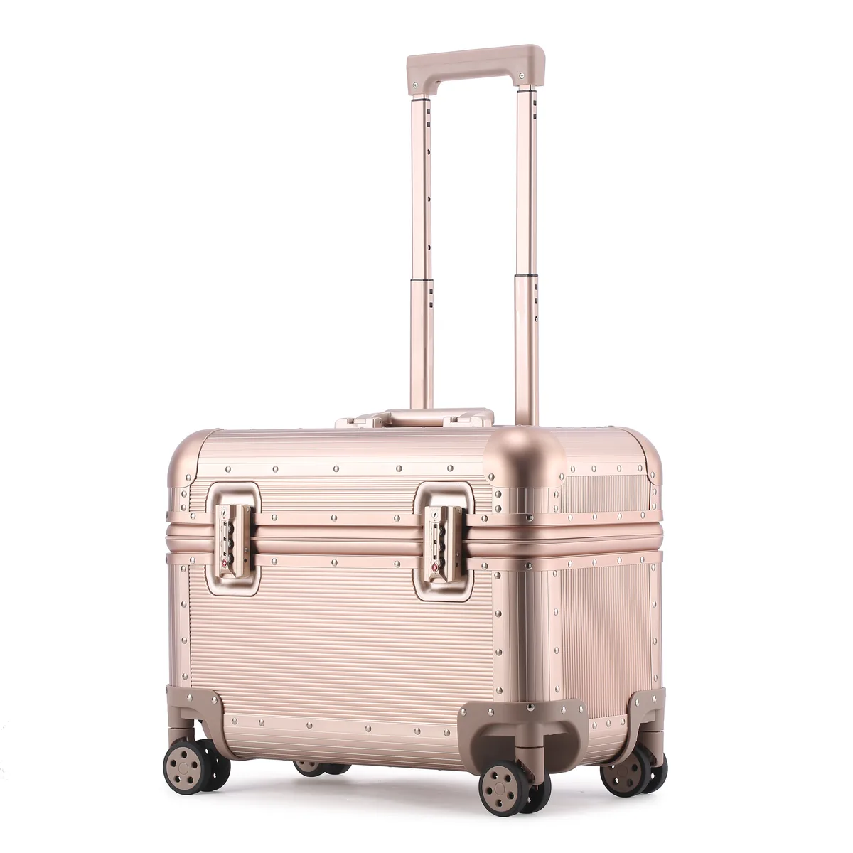 valise à ouverture supérieure en alliage aluminium-magnésium, boîte à outils pour photographe, bagage de voyage à roulettes avec serrure tsa 18/20/22 pouces