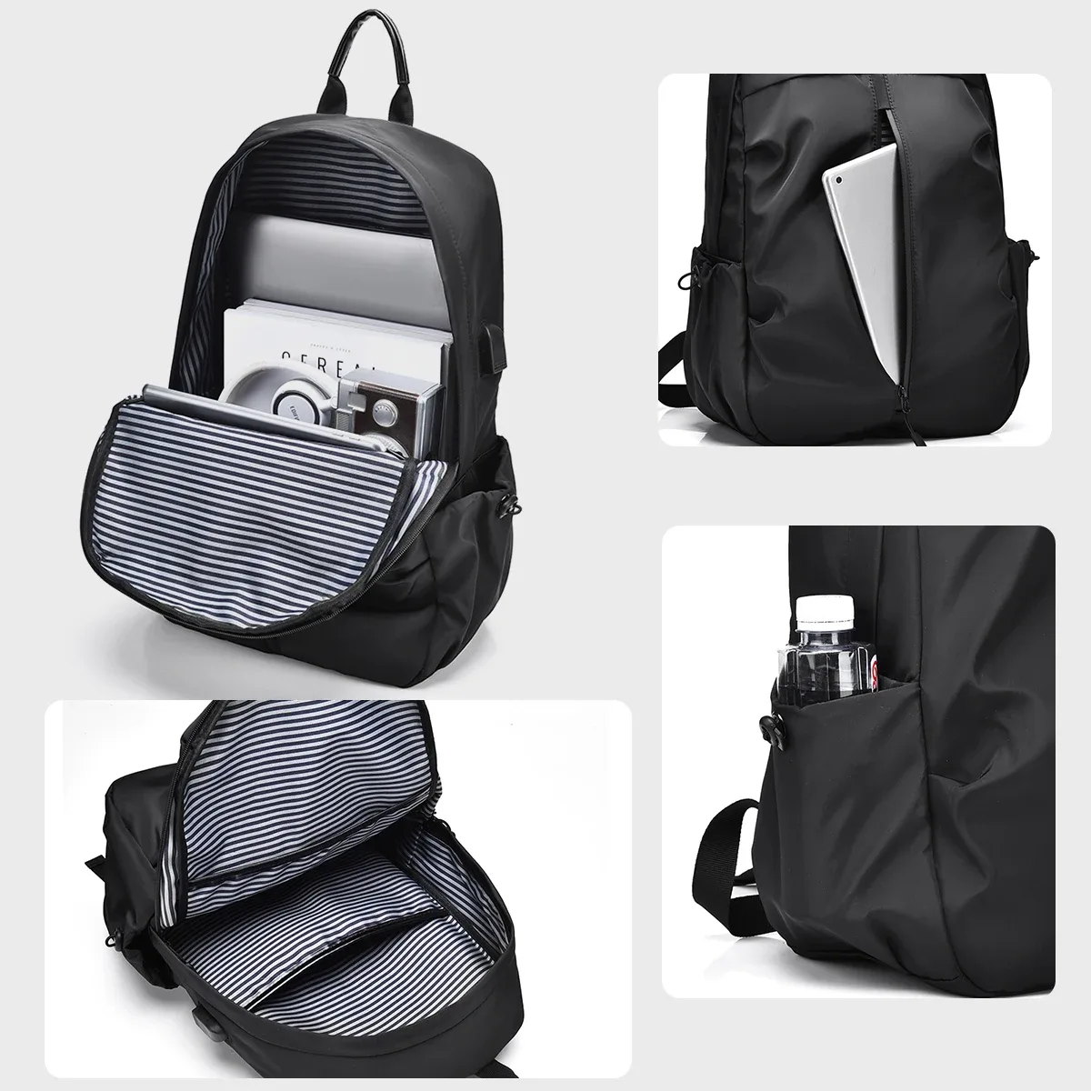 sac à dos de voyage décontracté de grande capacité pour hommes, léger et étanche, pour ordinateur, sac d'école pour étudiants, unisexe