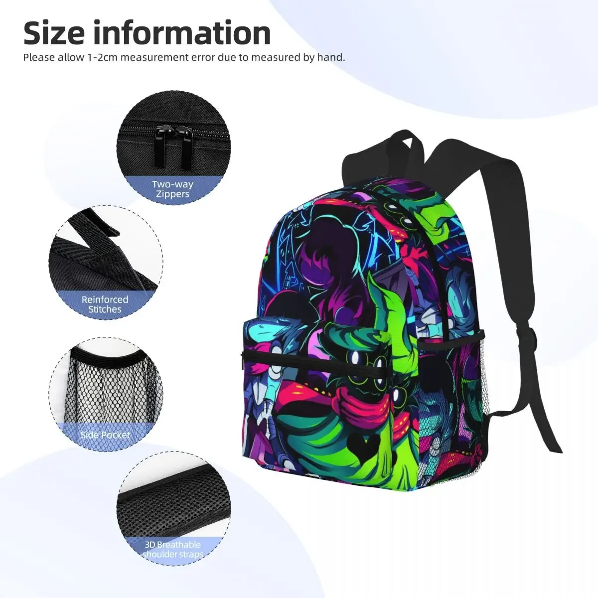 deltarune jeu vidéo étudiant sac à dos sac d'école randonnée voyage sac à dos pour garçons filles mode bookbag sacs à bandoulière