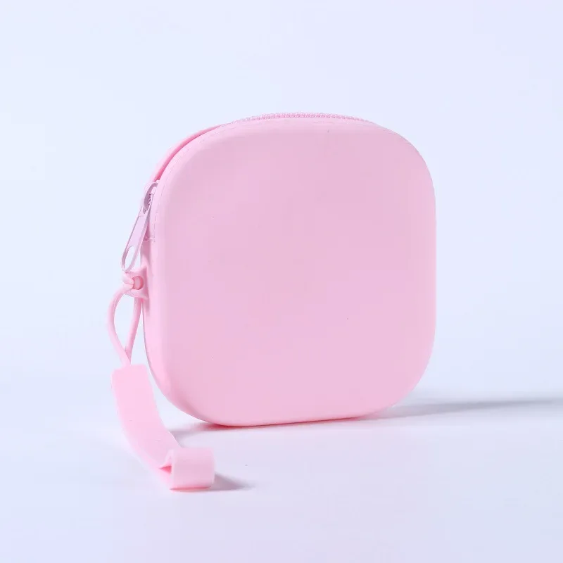 pochette de rangement en silicone, sac à cosmétiques à fermeture éclair, matériau en silicone souple, cadeau multicolore pour bricolage