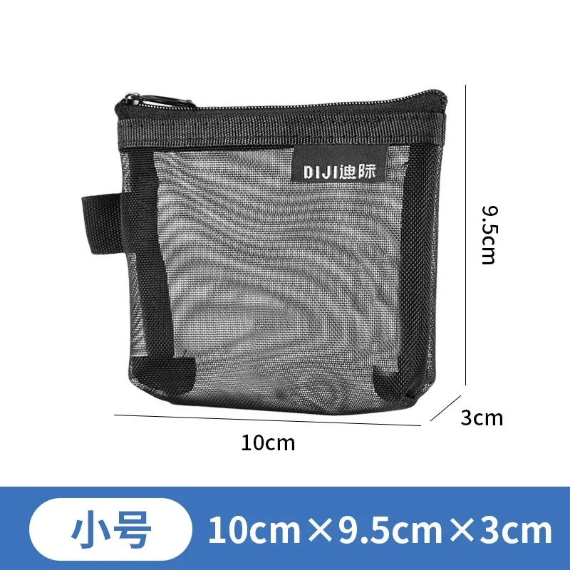 sacs de rangement portables de voyage, sacs à monnaie en nylon visible en maille, porte-monnaie de grande capacité, organisateurs de maquillage de toilette, pochette pour carte de crédit d'identité