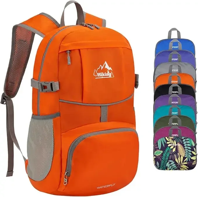 waterfly sac à dos pliable pour randonnée : 25 l, ultra léger, pliable, imperméable, pour voyage en plein air, pour femme et homme