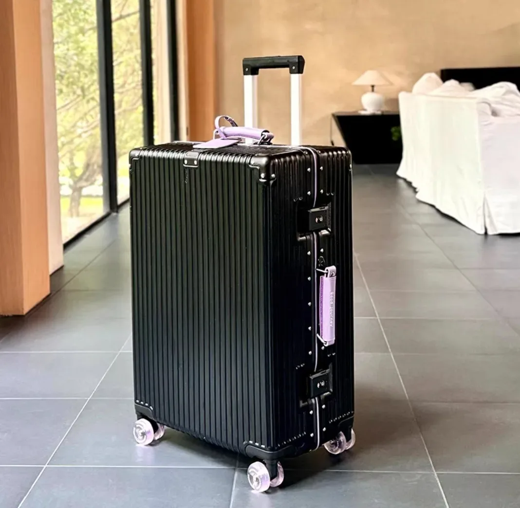 valise à main avec cadre en aluminium, avec roue rotative silencieuse colorée, serrure tsa, boîtier de chariot de voyage, bagages roulants de haute qualité