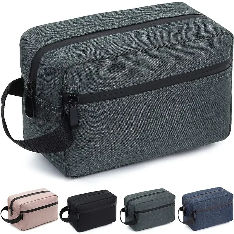 grande trousse de voyage imperméable pour maquillage, trousse de toilette portable unisexe avec compartiments, trousse de rangement pliable pour produits de soin de la peau.