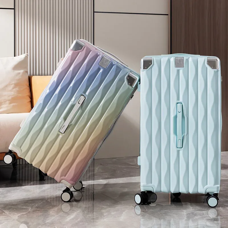 Valise de voyage grande taille 24/26/28/30 pouces, valise à fermeture éclair en PC avec porte-gobelet USB, valise à roulettes avec roulettes
