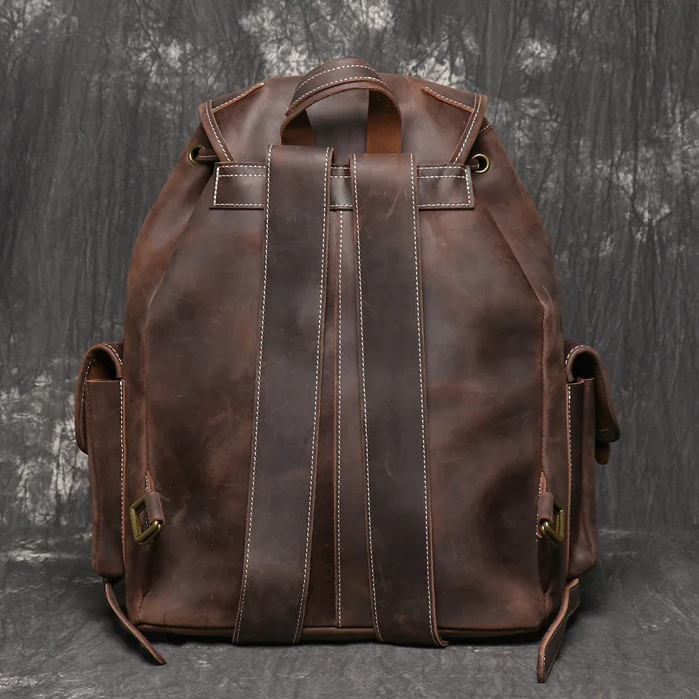 luokir-sac à dos de voyage personnalisé en cuir de vache couché, cartable d'ordinateur de grande capacité, nouvelle collection
