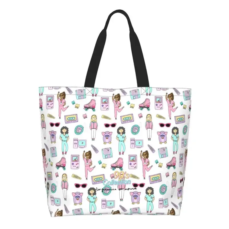 dessin animé médecin infirmière enfermera en apuros sacs d'épicerie grande capacité esthétique merch pour femme rue sac à bandoulière