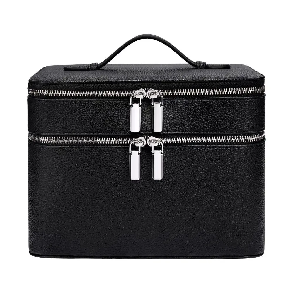 sac à cosmétiques en matériau pu, imperméable, motif esthétique, sac de voyage, grande capacité, rangement pour articles de toilette, organisation des cosmétiques