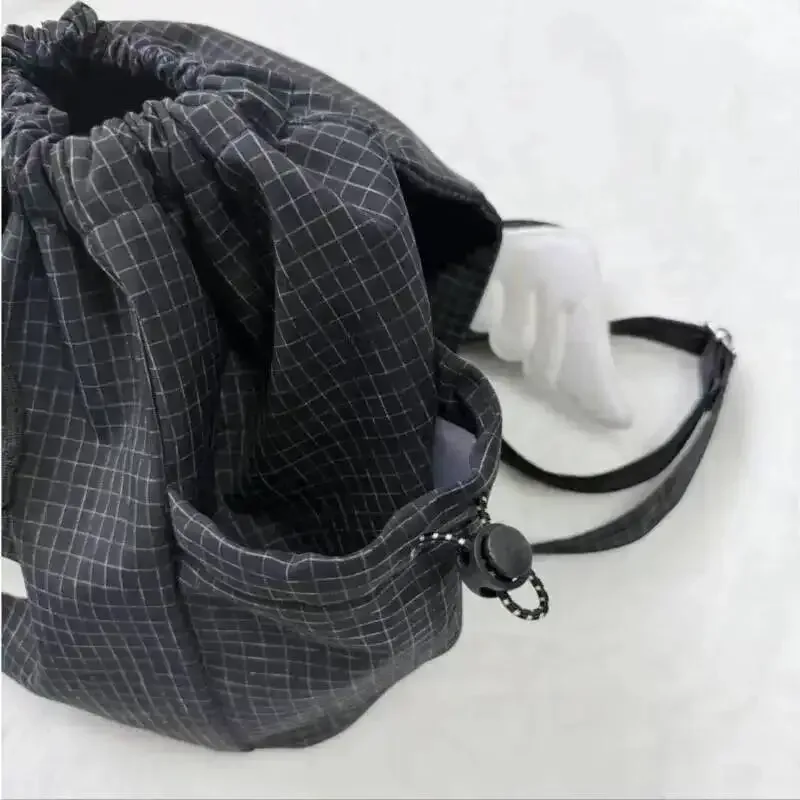 sac à dos chat brodé noir blanc style à carreaux léger mignon petites épaules polyvalent étudiant trajet campus sac à dos
