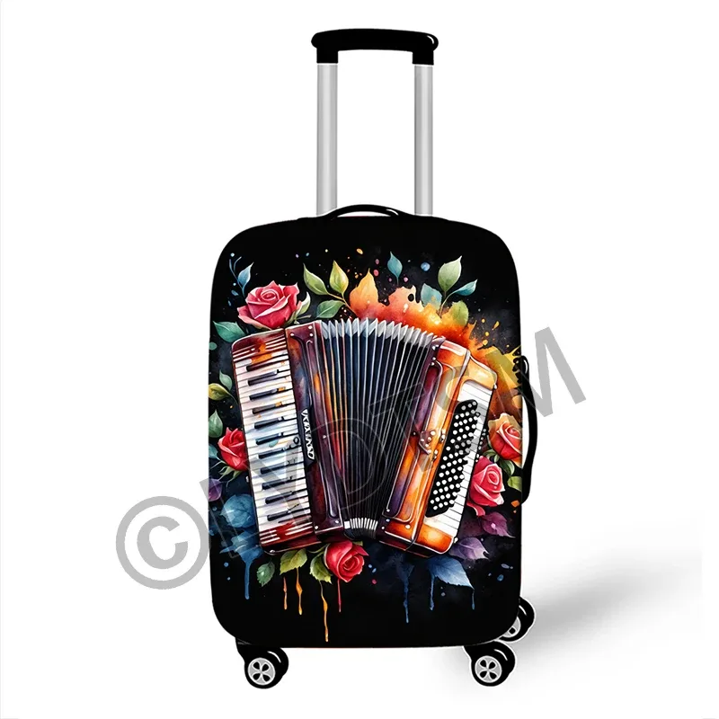 housse valise polyester motif musical coloré notes musique roses ailes protection voyage taille variable