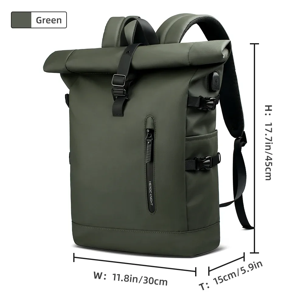 hk grand sac à dos pour ordinateur portable 15.6 pouces hommes sac à dos de voyage antivol pour affaires université vélo école sac à dos avec port usb