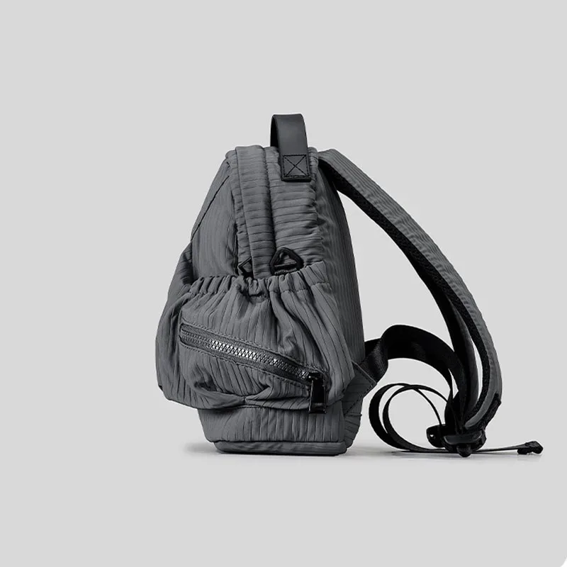 xmessun nouveau sac à dos plissé en nylon imperméable, sac de voyage décontracté léger au design tendance, sac à bandoulière pour femme pour les trajets quotidiens