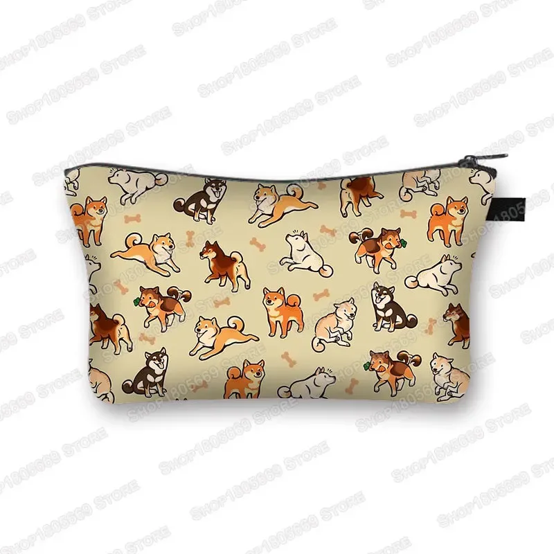 kawaii dessin animé chat chien trousse à cosmétiques mignon chaton chiot sacs de maquillage femmes sacs de toilette pochette rouge à lèvres pochette fille sac à cosmétiques