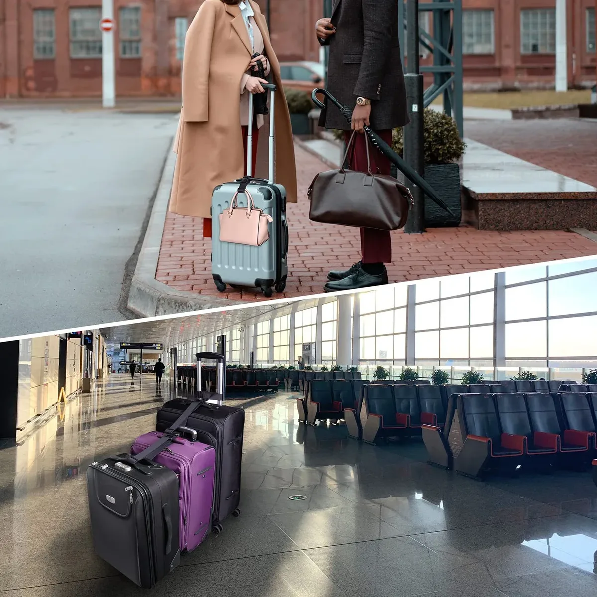 sangle bagage nylon noire réglable boucle amovible ajustement voyage sécurité transport multiple valises fixation