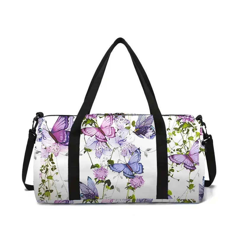 fleur herbe feuille tournesol impression 3d sacs de voyage de grande capacité sac à bandoulière en forme de baril sacs de sport de plein air sac de yoga de gymnastique