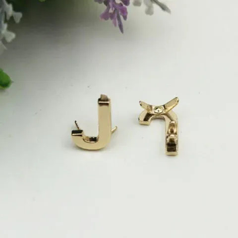 rivets métalliques anglais 26 lettres, 5 pièces, clous à griffes pour sacs, vêtements, chapeaux, décor en cuir, alphabets, artisanat fait à la main