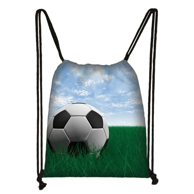 sac à dos en toile avec imprimé footbally et soccerly pour homme, sac de voyage avec cordon de serrage de proximité pour garçon adolescent, porte-chaussures, cadeau pour enfant