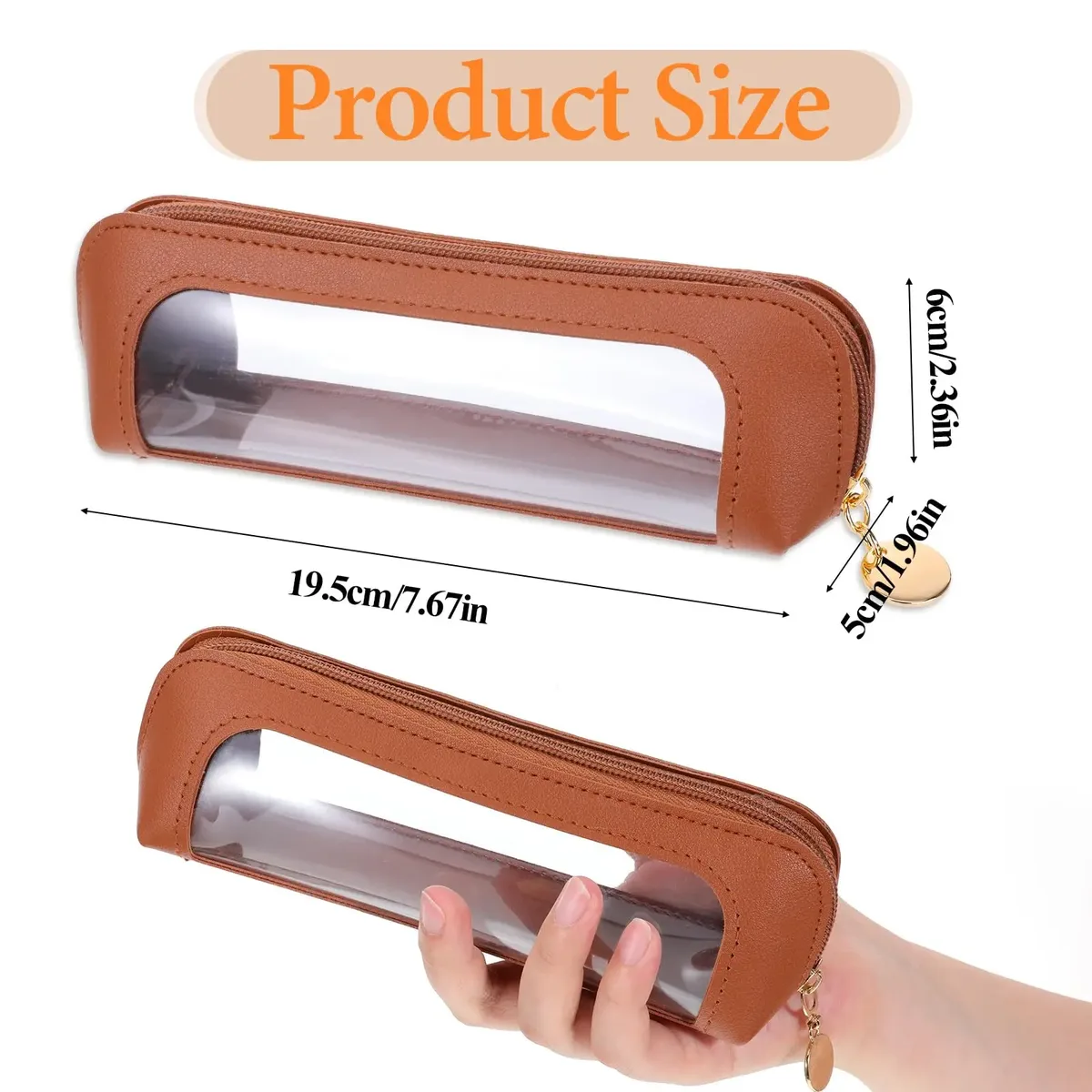 petite pochette de maquillage transparente, sac de brosse de maquillage en cuir pu, pochette de rangement avec fermeture éclair pour femmes, maison, voyage, bureau, rangement de cosmétiques