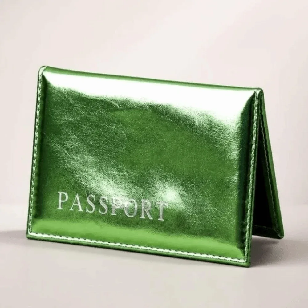 porte-passeport en cuir pu tendance, imperméable, brillant, avec paillettes, porte-cartes de crédit, multifonction, pour voyages d'affaires