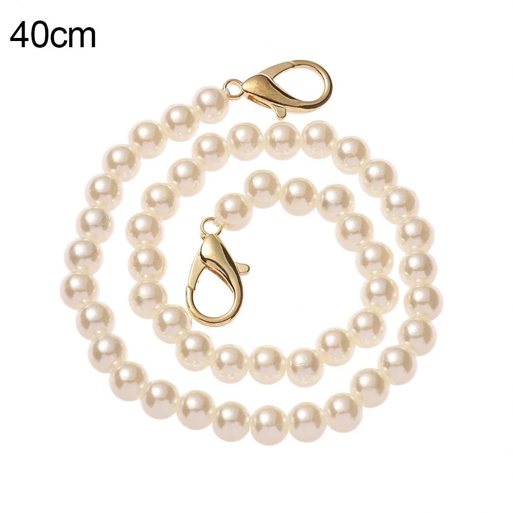 chaîne sac perle imitation blanc ornement mode remplacement personnalisable accessoire voyage finition élégante multiples tailles disponibles