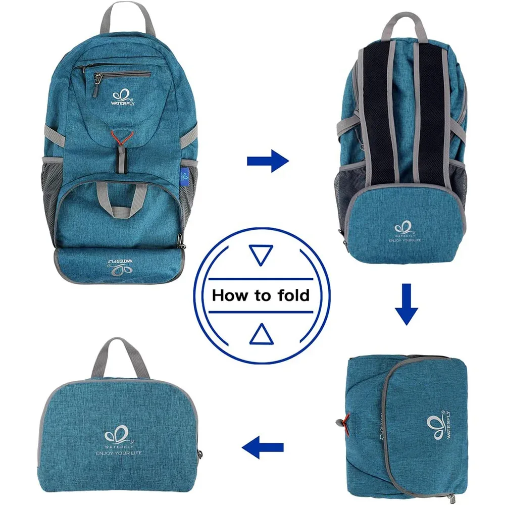 waterfly petit sac à dos léger pliable 20l ultra léger pliable voyage randonnée camping sac à dos sac de jour pour homme femme