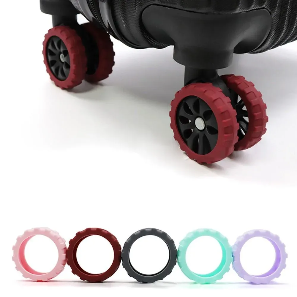 lot de 8 protections en silicone pour roulettes de valise, silencieuses et anti-bruit, pour bagages et chariots