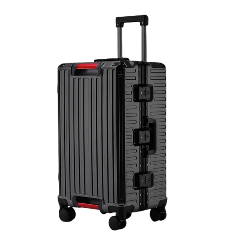 valises de voyage multifonctions à cinq roues, cadre en aluminium, grande taille 22-28 pouces, fendues 3:7
