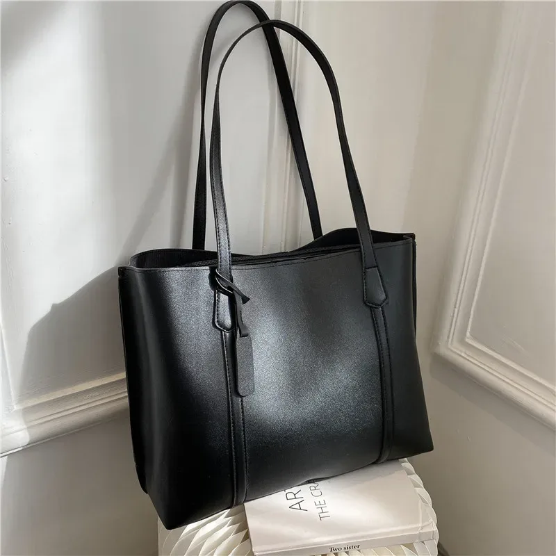 sac pour femmes de grande capacité, nouveau sac fourre-tout en cuir souple, sacs à bandoulière simples décontractés et polyvalents pour femmes, sacs à main de style coréen